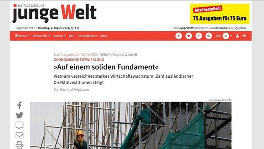 德国媒体：越南在坚实的基础上发展