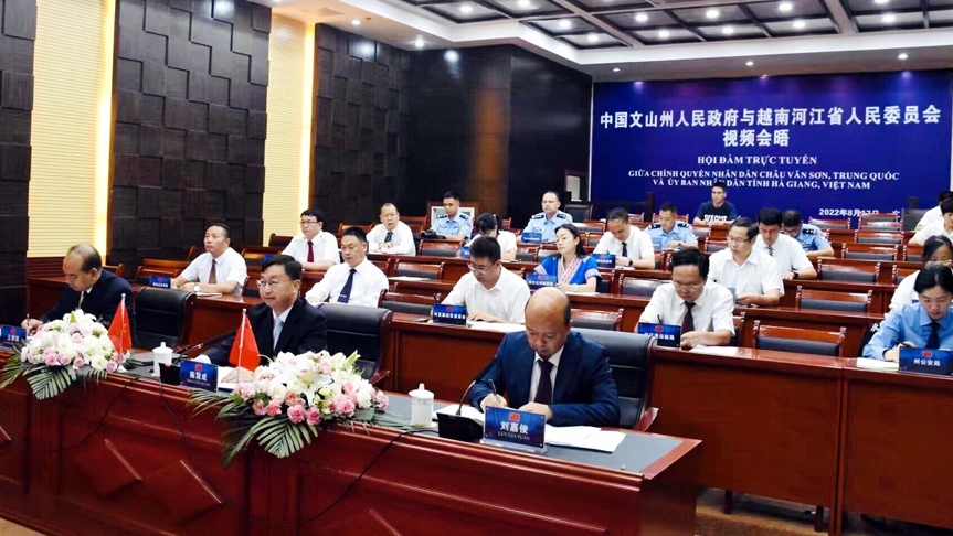 河江省人民与中国文山州人民政府举行在线会谈