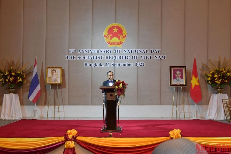 越南驻泰国大使馆在曼谷举行越南国庆77周年庆祝典礼（图片来源：人民报）。