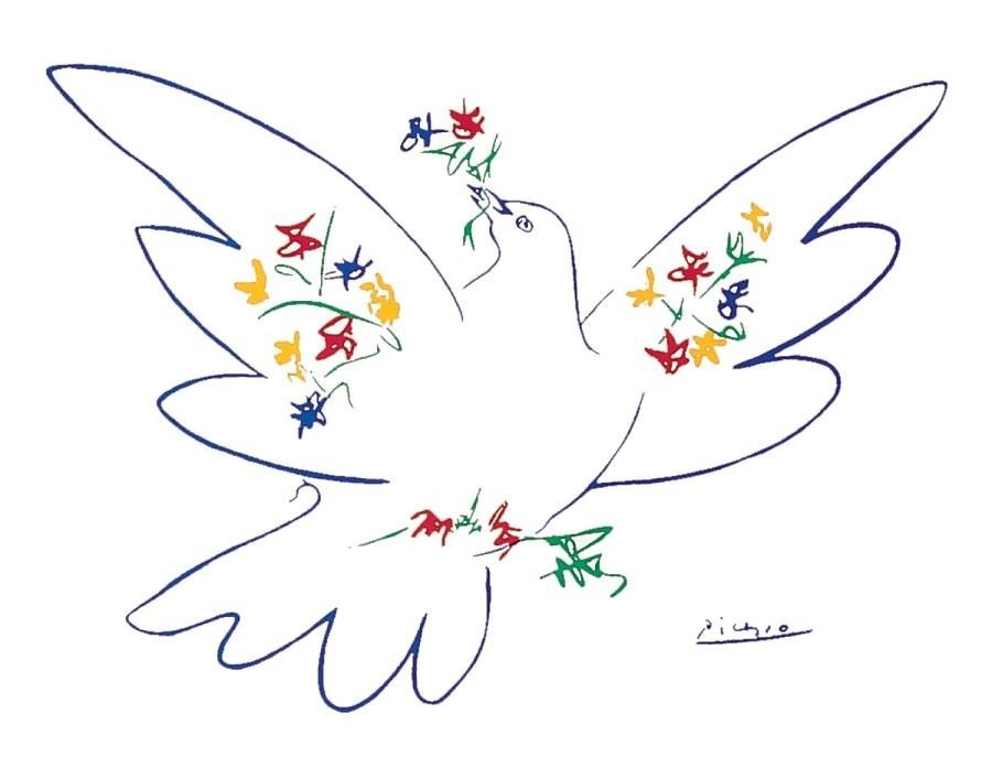 鸽子图像是世界和平的象征。