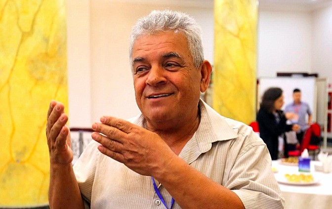 巴勒斯坦团结与和平委员会协调员阿克尔·马哈茂德·艾哈迈德·图戈兹（Aqel Mahmoud Ahmed Tugoz ）先生（图片：秋河）。