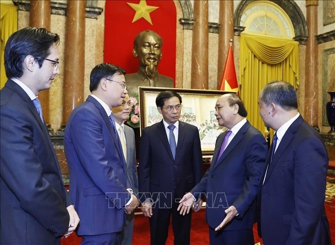 越南国家主席阮春福造访外交部。图自越通社