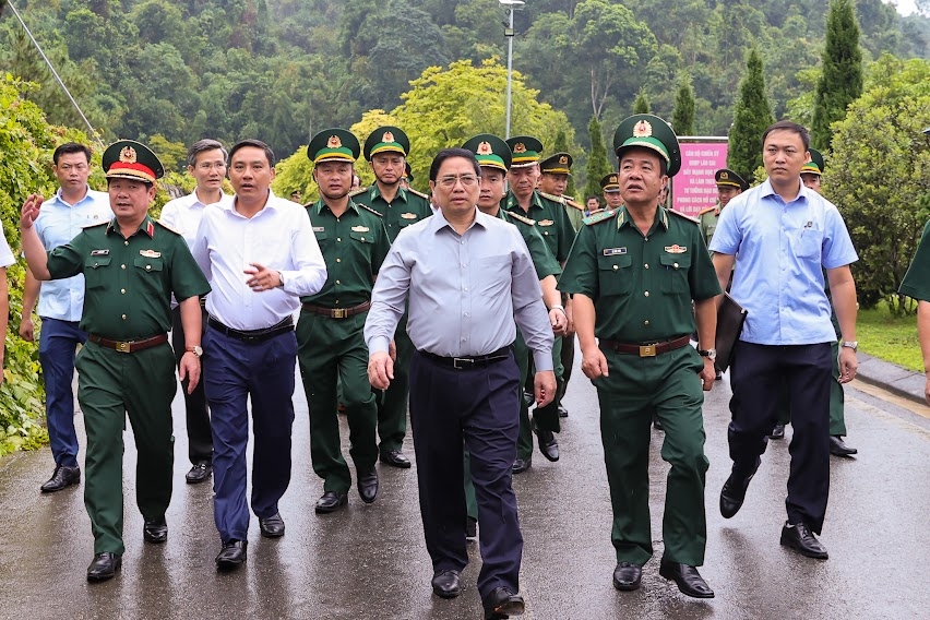 范明政总理在与老街省。图自baochinhphu.vn