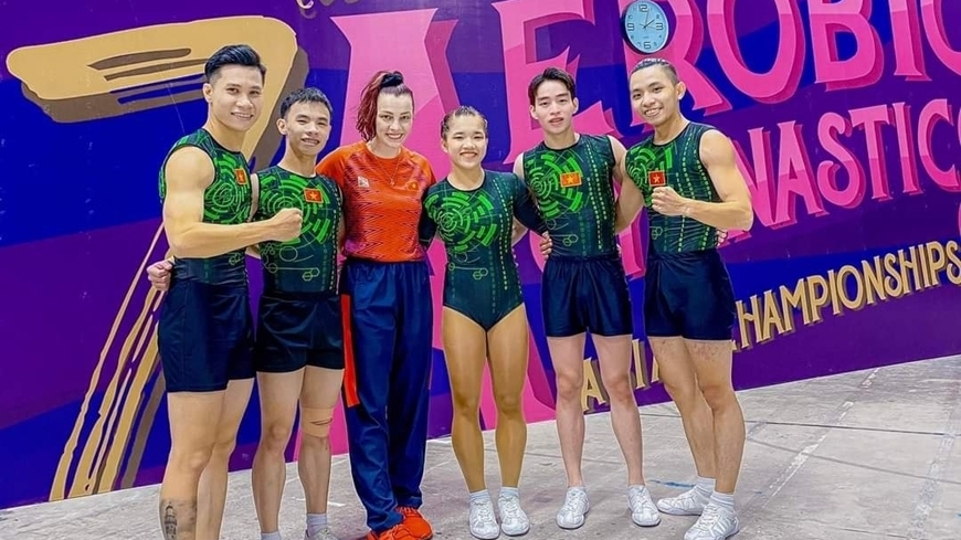 越南健美操队夺得亚洲金牌