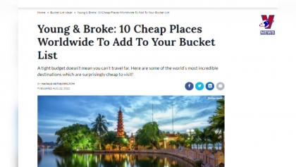 越南跻身世界上最便宜和最值得去的 10 个旅行目榜单